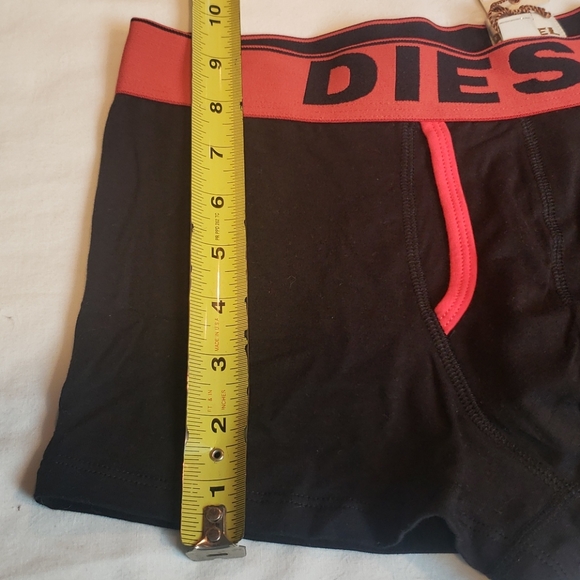 DIESEL BOXER FRIEFS, BLACK BASE COLOR WITH RED TRIMMING & MESSAGE, MEN’S, MEDIUM - Picture 4 of 8
